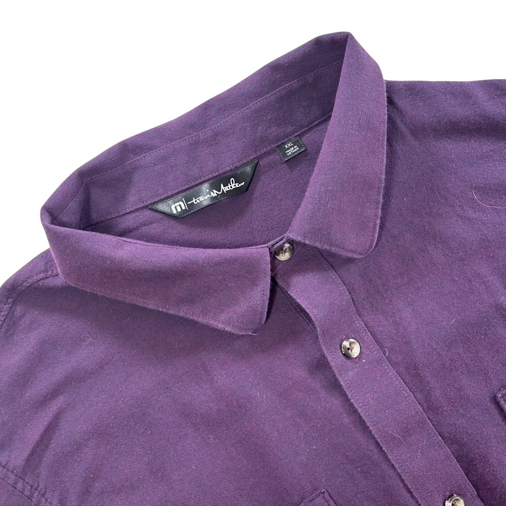 Travis Mathew Mens Purple Button Down Long Sleeve Casual Shirt‎ 100% Cotton XXL